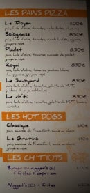 Menu La Bonne Frite - Pains pizza, hot dogset ch'tiots