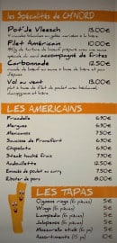 Menu La Bonne Frite - Spécialités, américains et tapas 