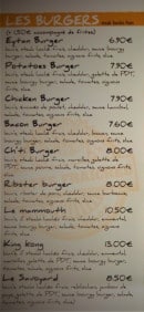 Menu La Bonne Frite - Burgers