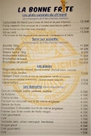 Menu La Bonne Frite - Plats, assiettes, glaces,..