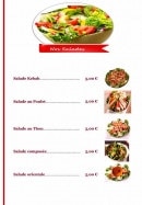 Menu Roza Kebab - Salades