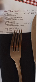 Menu Le Petit Champenois - Les vins rouges