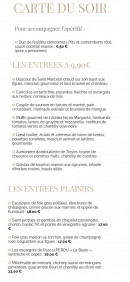 Carte et menu de L’Atelier Savoir et Saveur à Saint Parres Aux Tertres — Les entrées