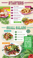 Menu Holly's Diner - Les entrées et salades