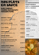 Carte et menu de L’Ivoire Star à Saint Julien les Villas — Les plats au sauces
