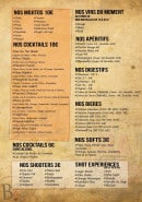 Menu Le B4 - Boissons