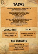 Menu Le B4 - Tapas, planches, desserts,....