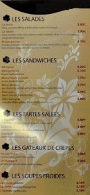 Menu Le Bar a Vivres - Les salades, sandwiches,.....