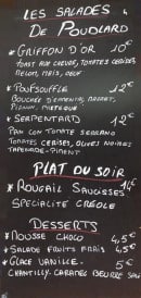 Menu Le Saint Louis - Les salades, plats du soir et dessert