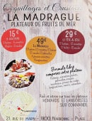 Carte et menu de La Madrague à Narbonne Plage — plateaux de fruits de mer