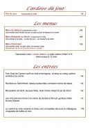 Menu Brasserie du Moulin - L' ardoise du jour, menus et entrées