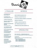 Menu Le 89 - L'écailler, entrées et spécialités