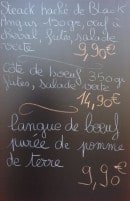 Menu Le Mirabeau - Un extrait des plats du jour