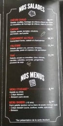 Menu Le Mirabeau - Les salades et menus