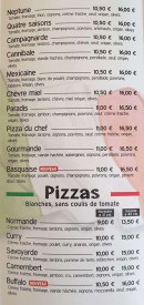 Menu La Tour de Pizz' - Pizzas suite