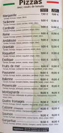 Menu La Tour de Pizz' - Pizzas