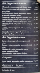 Menu Pizzeria il sogno - Les pizzas