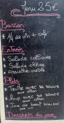 Menu Le Catharome - Le menu
