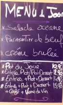 Menu La guinguette de sault - Exemple de menu du jour