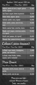 Menu Pizza Rapido - pizza crème fraîche suite, calzones et pizza dessert  