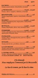 Carte et menu de Pizzeria Entre Nous à Villepinte — Pizza base tomate suite