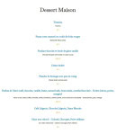 Menu Le Bistro d'Armando - Les desserts