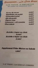 Menu Le Don Papa - Les tapas