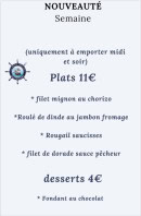 Carte et menu de Le Petit Voilier à Port la Nouvelle — Exemple de menu de la semaine