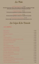 Menu L'Atelier - Les plats et crêpes