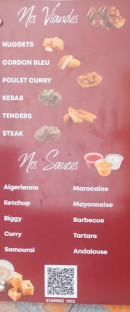 Menu Snack Y-C - Les viandes et sauces