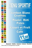 Menu Sud cafet - Menu sportif