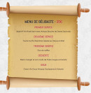 Carte et menu de la rôtisserie Médiévale à Villerouge Termenes — menu de délibaste 35€