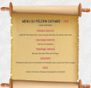 Carte et menu de la rôtisserie Médiévale à Villerouge Termenes — menu du pélerin cathare 35€