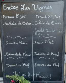 Menu Entre Les Vignes - L'ardoise