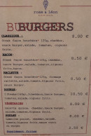 Menu Glacier rose et leon - Les burgers