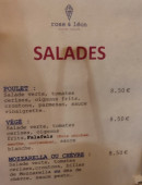 Menu Glacier rose et leon - Les salades