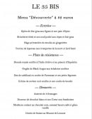 Menu Le 35 bis - Menu découverte 