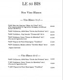 Menu Le 35 bis - Vins blancs 