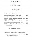 Menu Le 35 bis - Vins rouges 