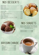Carte et menu de Restaurant Nénuphar à Castelnaudary — Les desserts, sorbets et boissons chaudes