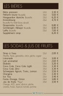 Menu L & L - Les bières, sodas et jus de fruits