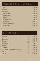 Menu L & L - Les boissons chaudes et digestifs 