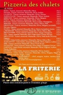 Carte et menu de La Friterie Pizzas à Gruissan — Les pizzas