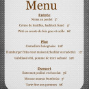 Carte et menu de Près de la fontaine à Portel des Corbieres — Exemple de menu