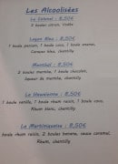 Menu Le Doryanis - Les alcoolisées 