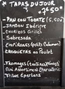 Menu Papa Paco - Les tapas du jour