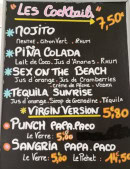 Menu Papa Paco - Les cocktails