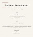 Carte et menu de L' Effet Mer à Saint Pierre la Mer — Menu terre ou mer