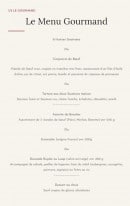 Carte et menu de L' Effet Mer à Saint Pierre la Mer — Menu gourmand