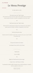 Carte et menu de L' Effet Mer à Saint Pierre la Mer — Menu prestige